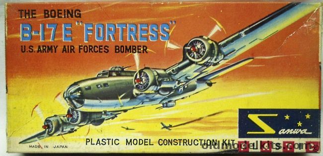 Sanwa 1/145 Boeing B-17E Fortress Bomber, 136 plastic model kit